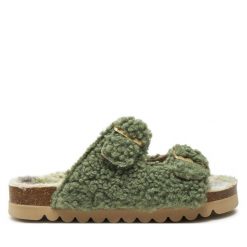 Klapki Dr. Brinkmann. Zielone klapki Dr. Brinkmann, bez wzorów, bez obcasa, bez zapięcia. Za 279.99 zł.