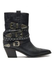 Aldo Botki Emberlynx 13848382 Czarny. Czarne botki Aldo, bez wzorów, ze skóry, bez obcasa, na słupku, bez zapięcia. Za 419.99 zł.