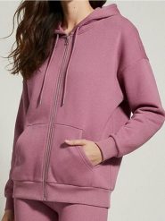 Rozpinana bluza z kapturem basic - fioletowy. Fioletowe bluzy Sinsay, l, bez wzorów, z kapturem, do biegania. Za 49.99 zł.