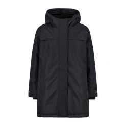 Parka dziecięca turystyczne CMP 34K3375. Czarne płaszcze CMP, bez wzorów, casualowe, bez kaptura. Za 384.50 zł.