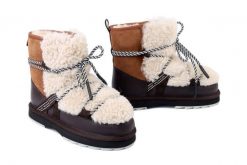 EMU AUSTRALIA Blurred Teddy W13196 chestnut, śniegowce damskie. Brązowe botki Emu Australia, bez wzorów, z gumy, bez obcasa, bez zapięcia. Za 622.93 zł.