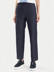 Weekend Max Mara Spodnie materiałowe Ballata 2416781108 Granatowy Regular Fit. Niebieskie spodnie materiałowe Weekend Max Mara, bez wzorów, z bawełny. Za 399.99 zł.