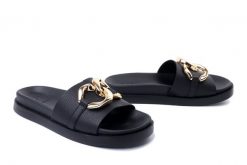 RIEKER Revolution W1452-00 black, klapki damskie. Czarne klapki Rieker, bez wzorów, bez obcasa, bez zapięcia. Za 319.90 zł.
