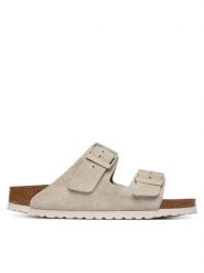 Birkenstock Klapki Arizona 1031645 Beżowy. Brązowe klapki Birkenstock, bez wzorów, ze skóry, bez obcasa, bez zapięcia. Za 509.99 zł.