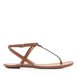 Sandały GINO ROSSI. Brązowe sandały Gino Rossi, bez wzorów, bez obcasa, na płaskiej podeszwie, bez zapięcia. Za 249.99 zł.