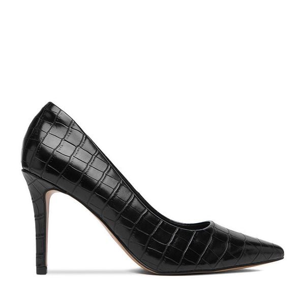 Szpilki JENNY. Czarne szpilki Jenny, bez wzorów, bez obcasa, na szpilce, bez zapięcia. Za 139.99 zł.