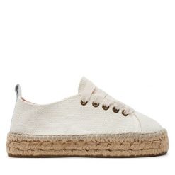 Espadryle Manebi. Białe espadryle Manebi, bez wzorów, bez obcasa. Za 449.99 zł.