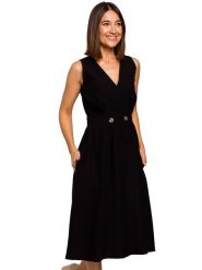 Stylove Sukienka w kolorze czarnym rozmiar: L. Czarne sukienki Stylove, l, bez wzorów, bez kołnierzyka, bez ramiączek, midi. Za 164.92 zł.