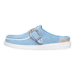 HeyDude Damskie Mokasyny Wendy Slip Buckle Denim. Niebieskie mokasyny Hey dude, bez wzorów, z denimu. Za 249.00 zł.