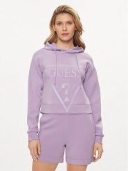 Guess Bluza New Alisa V2YQ08 K7UW2 Fioletowy Regular Fit. Fioletowe bluzy Guess, l, z aplikacjami, z wiskozy, bez kaptura. Za 219.99 zł.