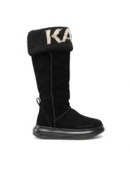 KARL LAGERFELD Kozaki KL44582 Czarny. Czarne kozaki KARL LAGERFELD, bez wzorów, ze skóry, bez obcasa, na płaskiej podeszwie, bez zapięcia. Za 979.99 zł.