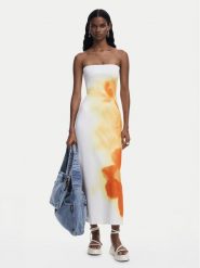 Desigual Sukienka letnia Amberes 25SWVK49 Écru Slim Fit. Sukienki Desigual, s, bez wzorów, z syntetyku, bez kołnierzyka, bez ramiączek. Za 389.99 zł.