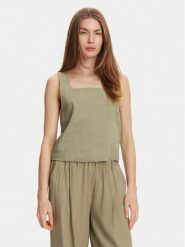 Marella Top Terni 2513161055 Zielony Regular Fit. Zielone topy Marella, bez wzorów, ze lnu, bez kołnierzyka, bez ramiączek. Za 619.99 zł.