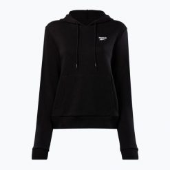 Bluza damska Reebok Identity Small Logo French Terry Hoodie. Czarne bluzy Reebok, bez wzorów, bez ramiączek, bez kaptura. Za 159.99 zł.
