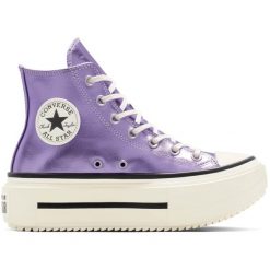 Buty sportowe Converse Chuck Taylor All Star Lift Double Stack Platform Metallic. Fioletowe buty treningowe Converse, bez wzorów, z syntetyku, bez zapięcia. Za 690.00 zł.