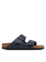 Birkenstock Klapki Arizona 051753 Granatowy. Niebieskie klapki Birkenstock, bez wzorów, ze skóry, bez obcasa, bez zapięcia. Za 289.00 zł.