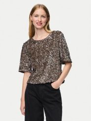 Pieces Bluzka Kam 17132951 Złoty Regular Fit. Żółte bluzki Pieces, s, bez wzorów, z syntetyku, bez kołnierzyka, bez ramiączek. Za 89.99 zł.