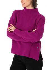 Timezone Sweter w kolorze fioletowym rozmiar: L. Różowe swetry Timezone, l, bez wzorów, z materiału, bez ramiączek. Za 105.63 zł.