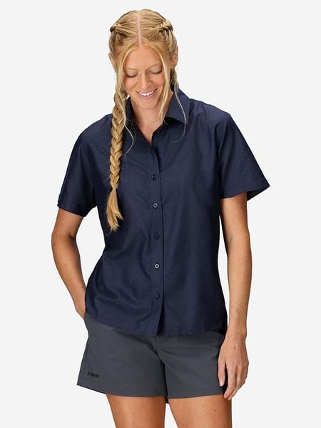 Marmot Koszula funkcyjna "AirExchange" w kolorze granatowym rozmiar: M. Niebieskie koszule Marmot, m, bez wzorów, bez kołnierzyka, bez ramiączek. Za 135.17 zł.