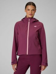 4F Kurtka trekkingowa membrana 10000 damska - fioletowa S. Fioletowe kurtki 4f, m, bez wzorów, bez kaptura, trekkingowe. Za 399.99 zł.
