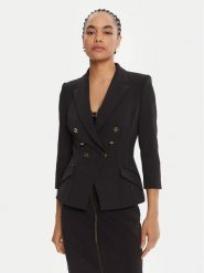 Elisabetta Franchi Marynarka GI-174-56E2 Czarny Regular Fit. Czarne marynarki i żakiety Elisabetta Franchi, bez wzorów, z syntetyku, bez ramiączek. Za 2,289.00 zł.