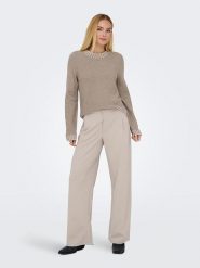 JDY Spodnie w kolorze beżowym rozmiar: L/L32. Brązowe spodnie materiałowe JDY, bez wzorów, z materiału. Za 110.29 zł.