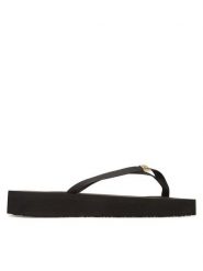 Tommy Hilfiger Japonki Elevated Chic Beach Sandal FW0FW08523 Czarny. Czarne japonki Tommy Hilfiger, bez wzorów, ze skóry. Za 129.99 zł.