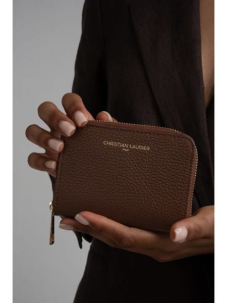 Christian Laurier Skórzany portfel "Jaida" w kolorze brązowym - 13 x 9 cm rozmiar: onesize. Brązowe portfele Christian Laurier, bez wzorów, z materiału. Za 189.29 zł.