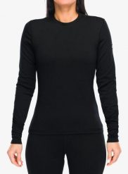 Bluza termoaktywna damska Super.natural Lux Base LS. Czarne bluzy super.natural, l, bez wzorów, z dzianiny, bez kaptura, narciarskie. Za 444.39 zł.