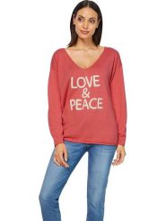 Heine Sweter w kolorze koralowym rozmiar: 36/38. Czerwone swetry Heine, bez wzorów, bez ramiączek. Za 43.99 zł.
