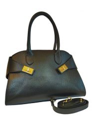 Florence Bags Skórzana torebka "Osmar" w kolorze czarnym - 32 x 20 x 19 cm rozmiar: onesize. Czarne torebki klasyczne Florence Bags, bez wzorów, z materiału, przez ramię, bez dodatków. Za 304.99 zł.