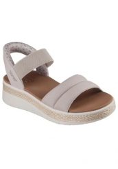 Sandały SKECHERS BOBS SUN RAY Brązowy. Brązowe sandały Skechers, bez wzorów, z materiału, bez obcasa, bez zapięcia. Za 289.99 zł.