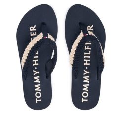Japonki Tommy Hilfiger. Niebieskie japonki Tommy Hilfiger, bez wzorów. Za 169.99 zł.