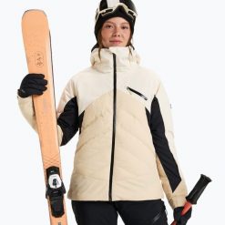 Kurtka snowboardowa damska ROXY Luna Frost. Brązowe kurtki narciarskie Roxy, na zimę, l, bez wzorów, z materiału, bez kaptura, snowboardowy, primaloft. Za 1,239.00 zł.