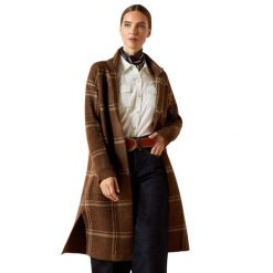 Kardigan damski Ariat Ballston. Brązowe swetry Ariat, s, bez wzorów, z wełny, eleganckie, bez ramiączek. Za 716.25 zł.