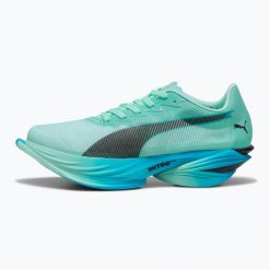 Buty do biegania damskie PUMA Fast-R Nitro Elite 3. Niebieskie buty do biegania Puma, bez wzorów, bez zapięcia, do biegania. Za 999.99 zł.
