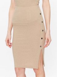 Guess Spódnica ołówkowa Edna W3GD99 KBPF0 Beżowy Slim Fit. Brązowe spódnice Guess, s, z aplikacjami, z syntetyku, ołówkowe. Za 199.99 zł.