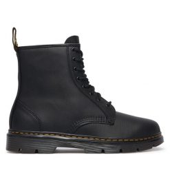 Trapery Dr. Martens. Czarne traperki Dr Martens, bez wzorów, bez obcasa, bez zapięcia. Za 799.99 zł.
