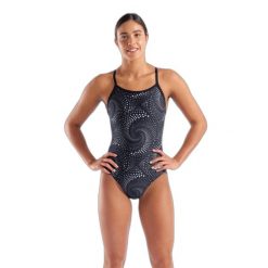 Damski kostium kąpielowy 1-częściowy Arena Fireflow Lightdrop Back. Czarne stroje jednoczęściowe Arena, bez wzorów, sportowe. Za 310.00 zł.