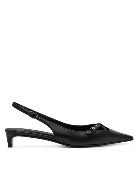 Dolce&Gabbana Czółenka CG0811 A1953 Czarny. Czarne czółenka Dolce&Gabbana, bez wzorów, ze skóry, bez obcasa, bez zapięcia. Za 3,419.00 zł.