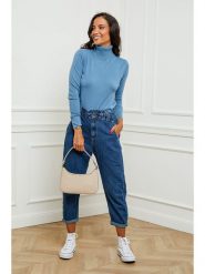 Soft Cashmere Golf w kolorze błękitnym rozmiar: 38/40. Niebieskie swetry Soft Cashmere, bez wzorów, z kaszmiru, klasyczne, bez ramiączek. Za 128.33 zł.
