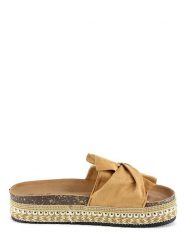 Sixth Sens Klapki w kolorze jasnobrązowym rozmiar: 39. Brązowe klapki Sixth Sens, bez wzorów, klasyczne, z otwartym noskiem, bez obcasa, na platformie, bez zapięcia. Za 109.52 zł.