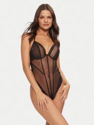 Hunkemöller Body Rianne 206184 Czarny. Czarne body i gorsety Hunkemöller, bez wzorów, z syntetyku, bez ramiączek. Za 129.99 zł.