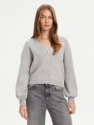 Guess Kardigan W5YR07 Z2ZK2 Szary Relaxed Fit. Szare swetry Guess, xs, z aplikacjami, z wiskozy, bez ramiączek. Za 479.99 zł.