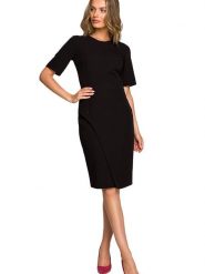 Stylove Sukienka w kolorze czarnym rozmiar: XXL. Czarne sukienki Stylove, na co dzień, xxl, bez wzorów, bez kołnierzyka, bez ramiączek, midi, proste. Za 249.45 zł.