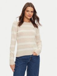 Tommy Hilfiger Sweter WW0WW44161 Beżowy Regular Fit. Brązowe swetry Tommy Hilfiger, xl, bez wzorów, z wełny, bez ramiączek. Za 299.99 zł.