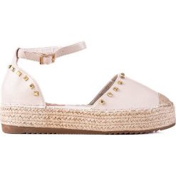 SHELOVET Espadryle Z Ćwiekami beżowy. Brązowe espadryle SHELOVET, bez wzorów, bez obcasa. Za 89.00 zł.