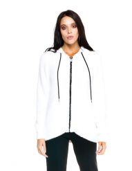 Damska bluza z kapturem Leone Leisure. Białe bluzy LEONE 1947 APPAREL, l, bez wzorów, z dzianiny, sportowe, bez ramiączek, z kapturem. Za 189.41 zł.