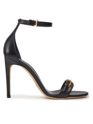 Elisabetta Franchi Sandały SA-07L-41E2-V490 Czarny. Czarne sandały Elisabetta Franchi, bez wzorów, ze skóry, bez obcasa, na szpilce, bez zapięcia. Za 2,469.00 zł.