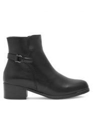 Go Soft Botki RST-AUGUSTA-12 Czarny. Czarne botki GO SOFT, bez wzorów, ze skóry, bez obcasa, na płaskiej podeszwie, bez zapięcia. Za 129.99 zł.
